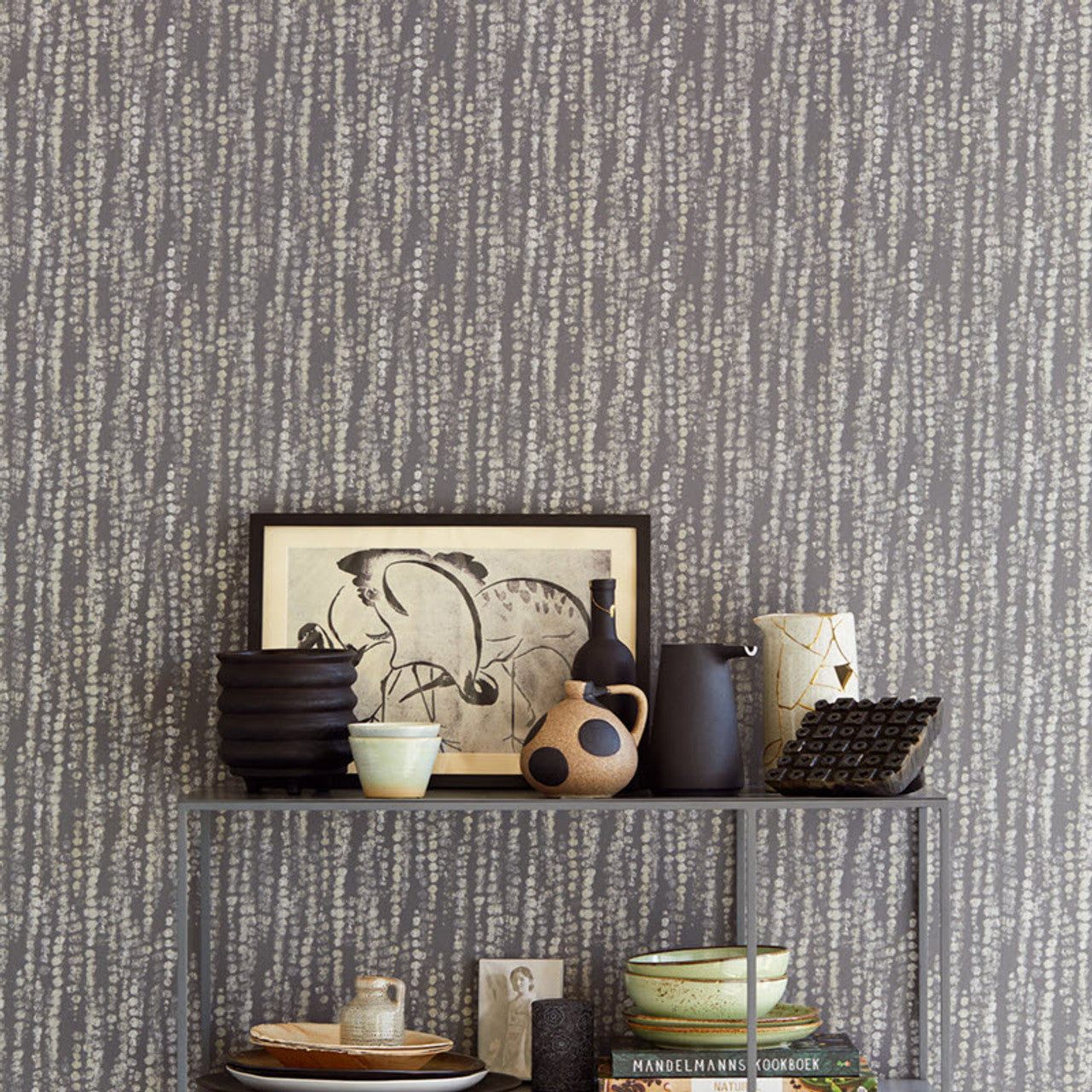 386571 - Enso Dots Wallpaper - Charcoal  - Eijffinger