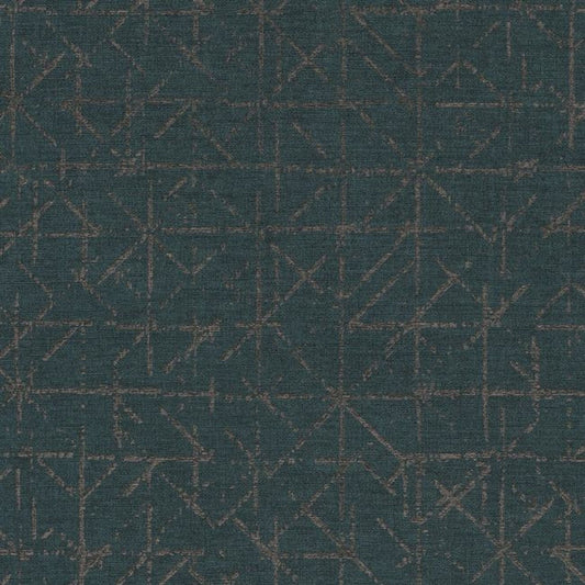 394536 - Geometric Sketch Topaz Wallpaper - Blue - Eijffinger