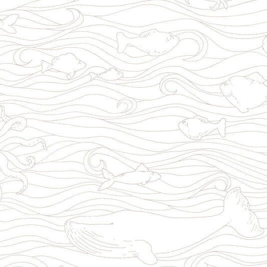 399040 - Mini Me High Tide Wallpaper - White - Eijffinger