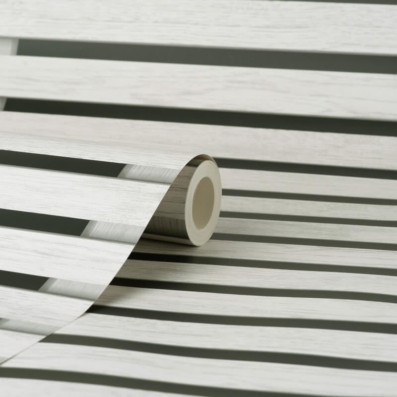3D Effect Wood Slats Wallpaper - Black/Grey - Fine Décor - FD43219 - Premier Wallcovering