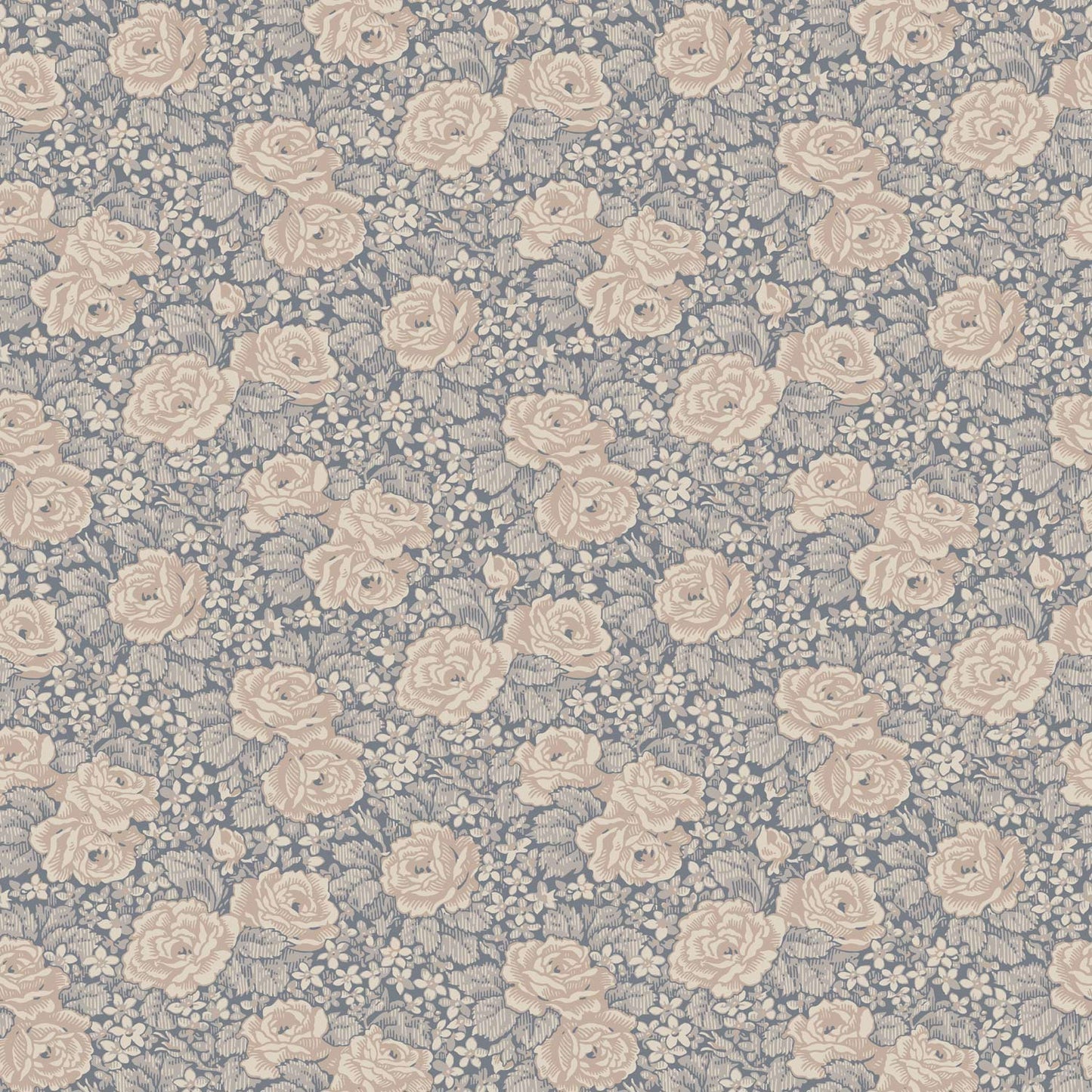 43106 - Rosengang Wallpaper - Gray/Blue - Midbec