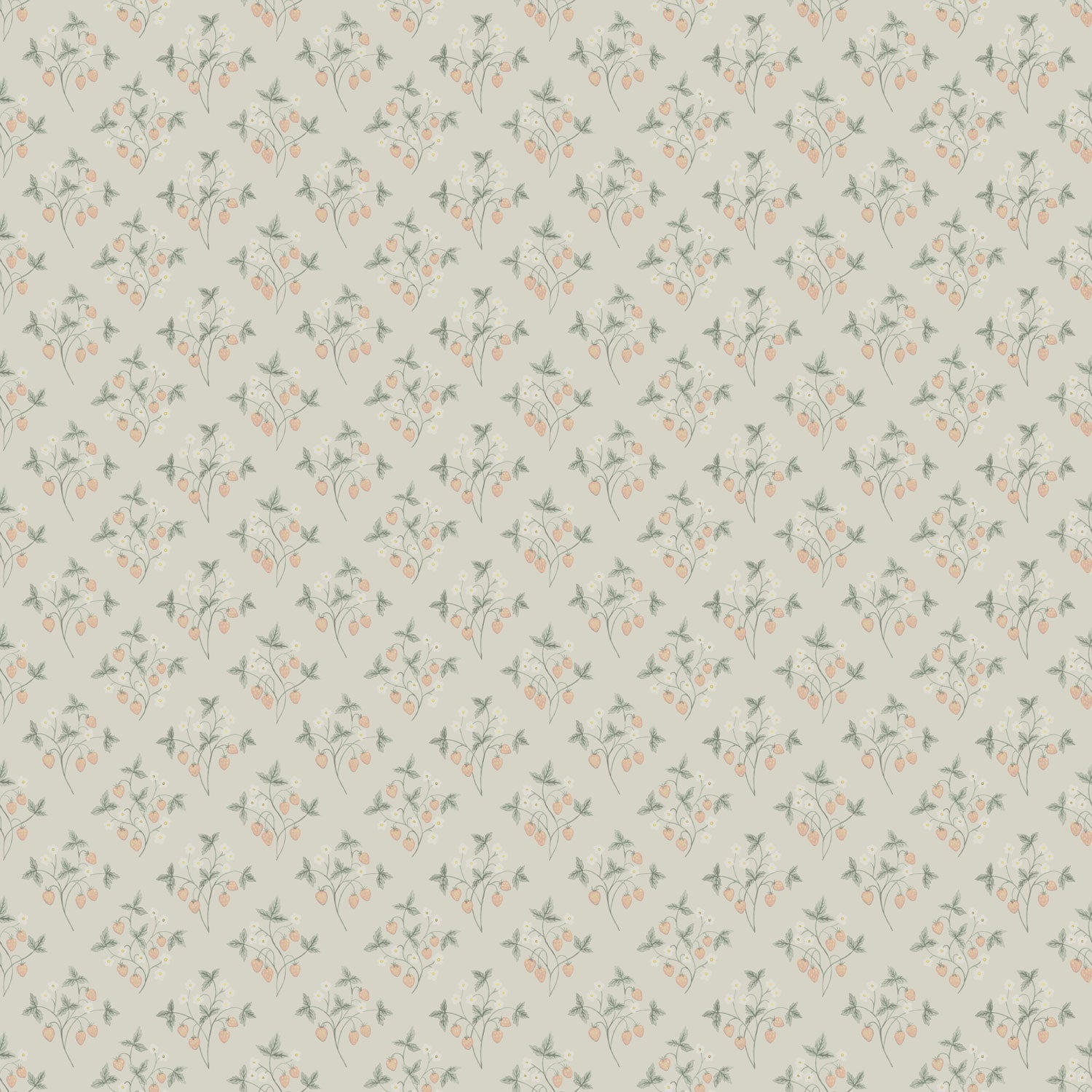 43122 - Jordgubbar Wallpaper - Gray - Midbec