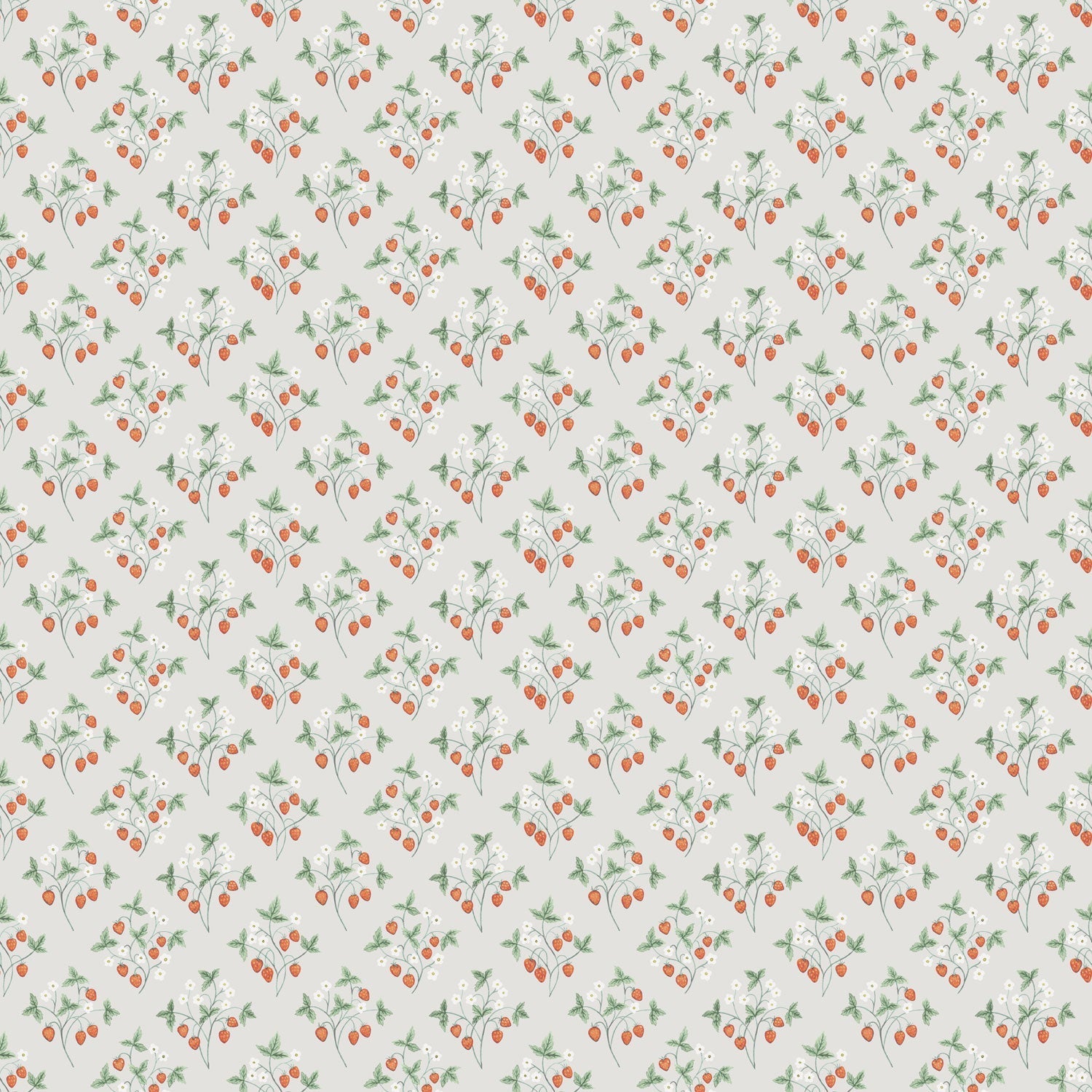 43123 - Jordgubbar Wallpaper - Greige - Midbec