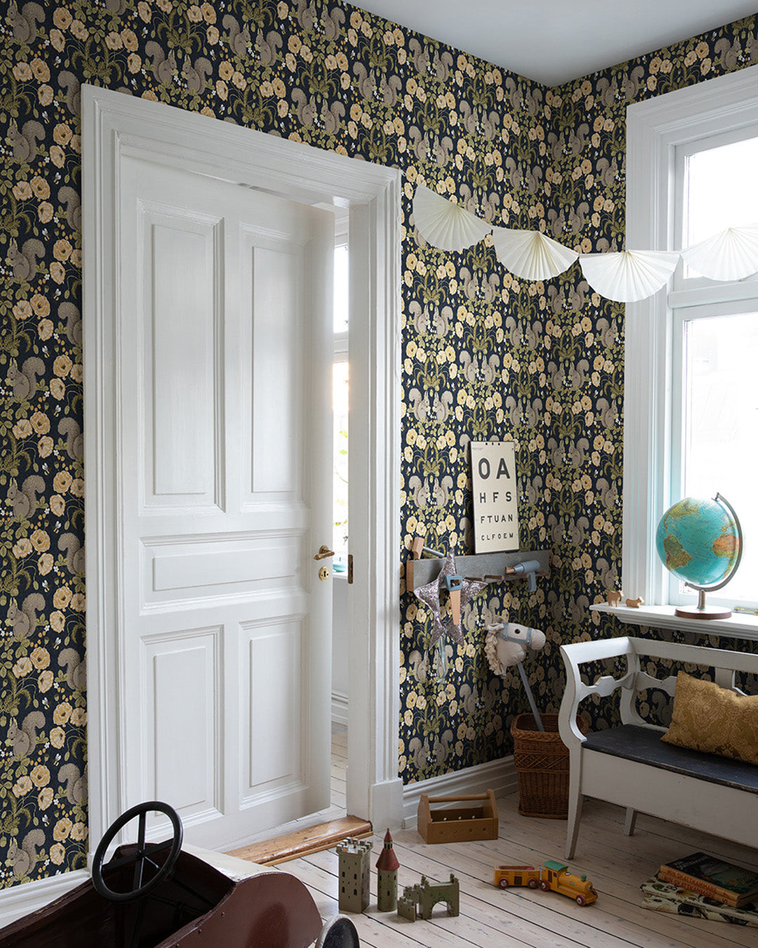 44123 - Kurre Wallpaper - Blue / Yellow - Midbec