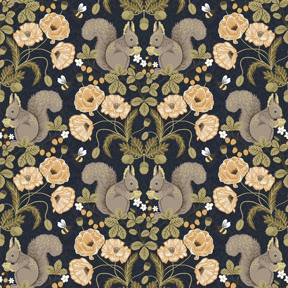 44123 - Kurre Wallpaper - Blue / Yellow - Midbec