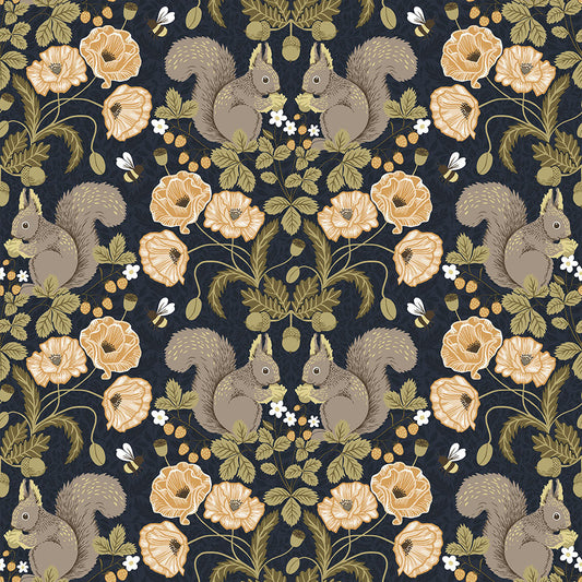 44123 - Kurre Wallpaper - Blue / Yellow - Midbec