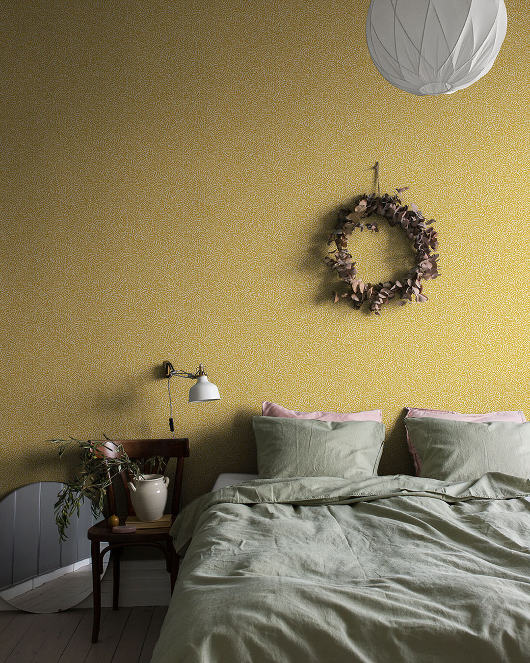 55003 - Anna Wallpaper - Warm Yellow - Midbec