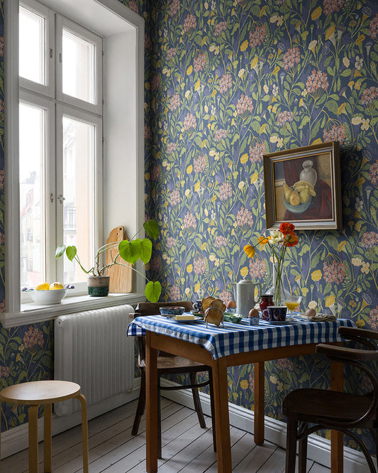 55020 - Hybbe Wallpaper - Blue - Midbec
