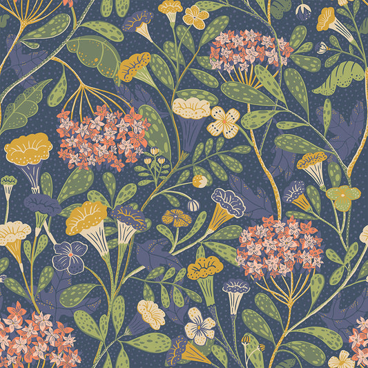 55020 - Hybbe Wallpaper - Blue - Midbec