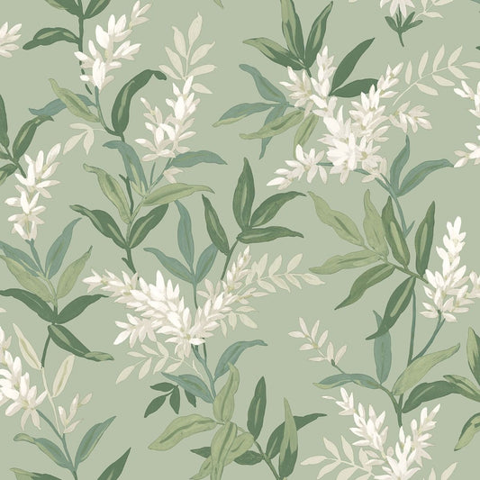5907 - Olivia Floral Wallpaper - Sage Green - Belgravia