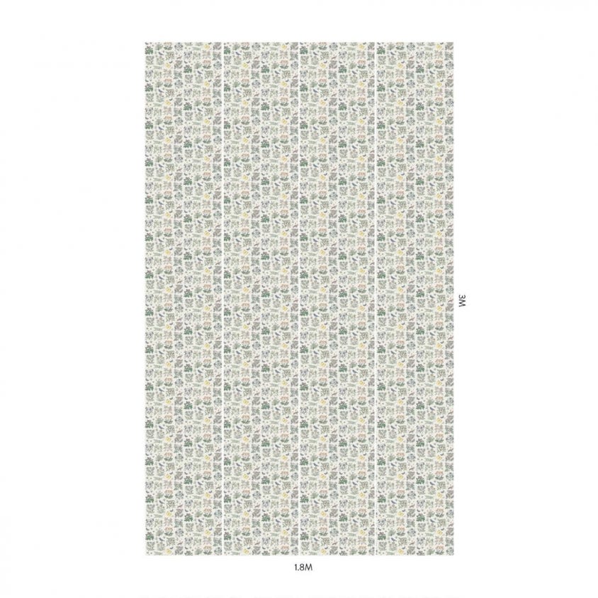 6-WA-VOY-DI-WHT-XXX - Voysey's Garden Wallpaper - Off-White - House of Hackney
