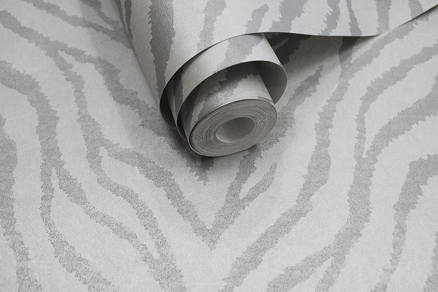 65840 - Zahara Wallpaper - Grey - Holden Decor