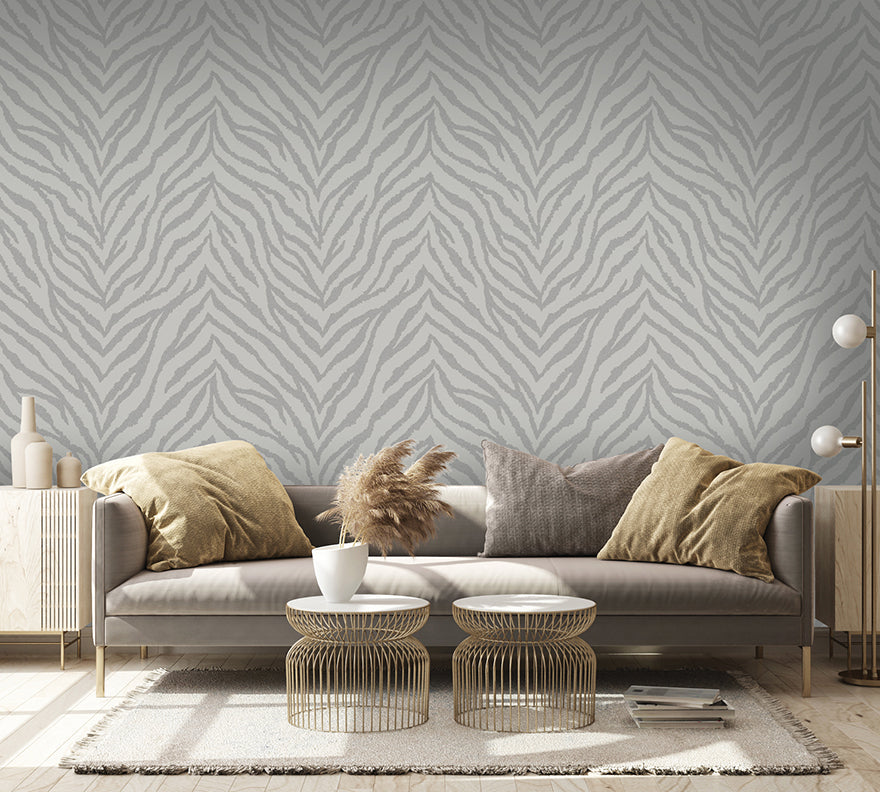 65840 - Zahara Wallpaper - Grey - Holden Decor