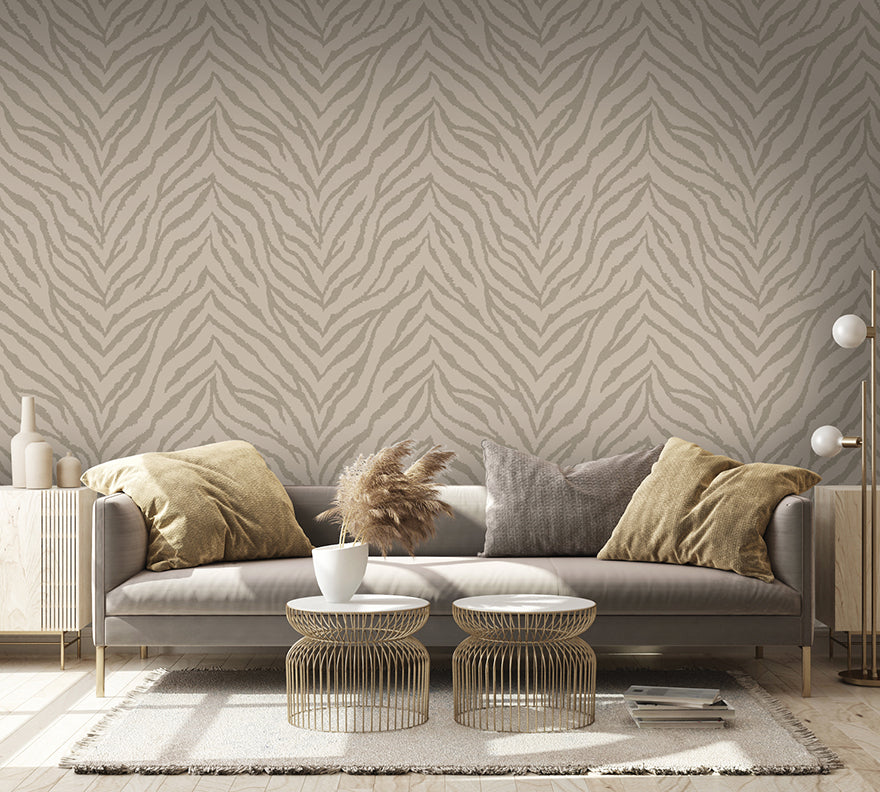 65841 - Zahara Wallpaper - Taupe - Holden Decor