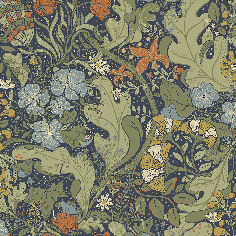 83102 - Elise Wallpaper - Blue / Green - Midbec