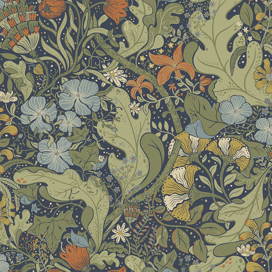 83102 - Elise Wallpaper - Blue / Green - Midbec