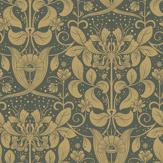 83125 - Berit Wallpaper - Dark Green - Midbec