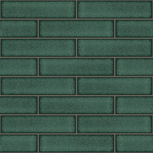 89386 - Celadon Gloss Tile Wallpaper - Emerald - Holden Decor
