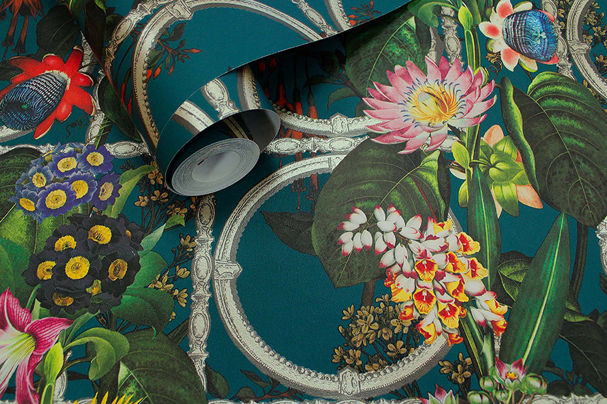 91432 - Alata Wallpaper - Teal - Holden Decor