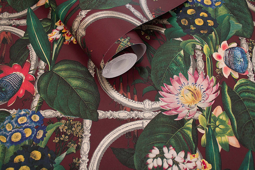 91434 - Alata Wallpaper - Burgundy - Holden Decor