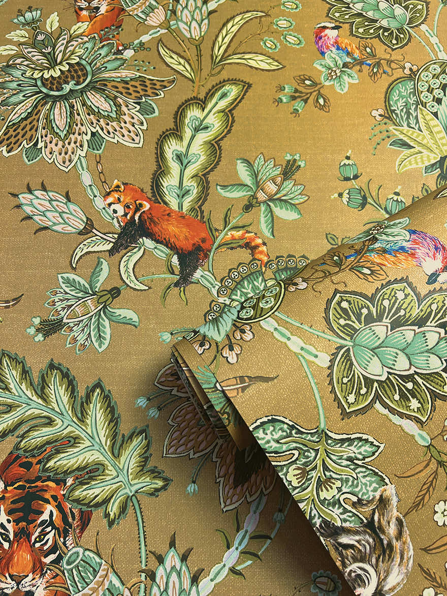 91491 - Zari Wallpaper - Ochre - Holden Decor