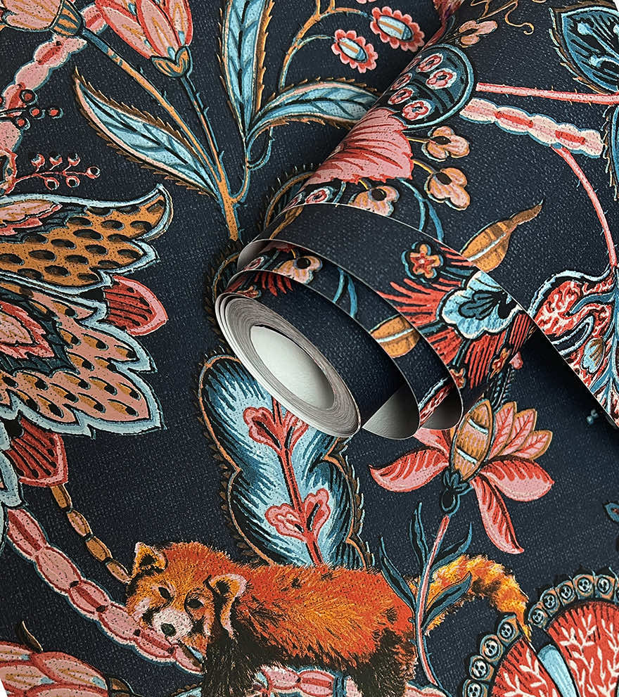 91492 - Zari Wallpaper - Navy - Holden Decor