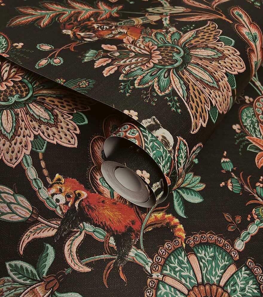 91493 - Zari Wallpaper - Black - Holden Decor