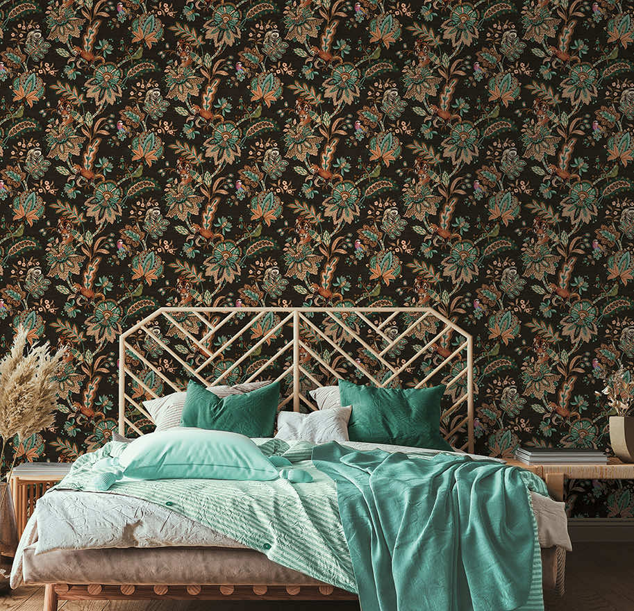 91493 - Zari Wallpaper - Black - Holden Decor