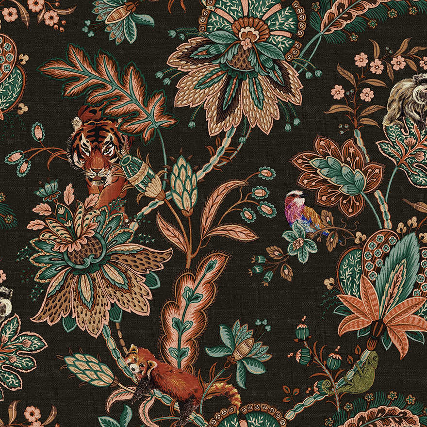91493 - Zari Wallpaper - Black - Holden Decor