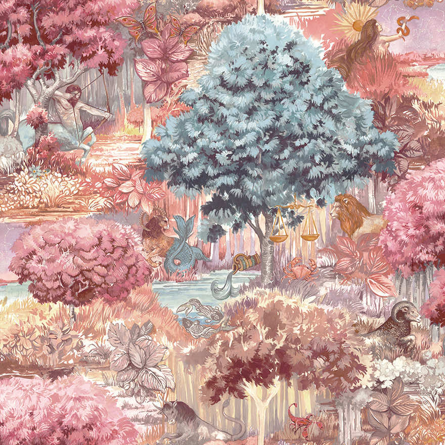 91540 - Zodiac Wallpaper - Pink - Holden Decor