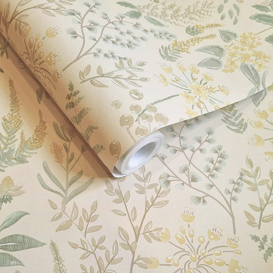 91680 - Calvert Meadows Wallpaper - Beige - Holden Decor