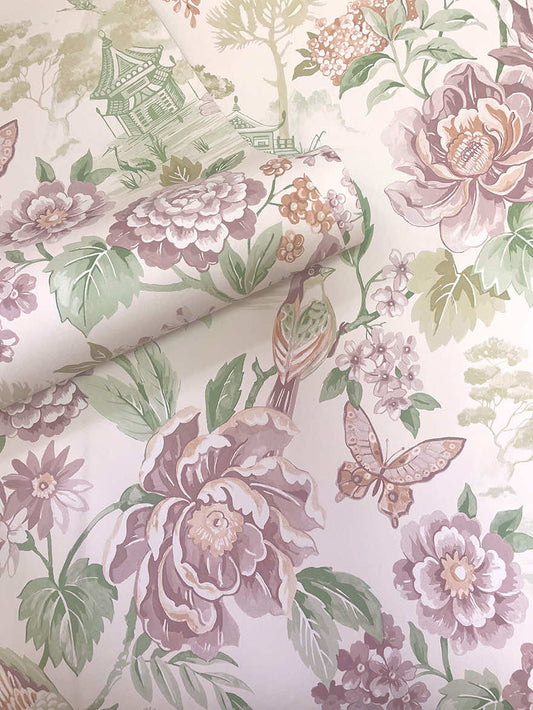 91830 - Hana Wallpaper - Green / Cream - Holden Decor