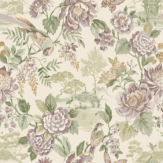 91830 - Hana Wallpaper - Green / Cream - Holden Decor
