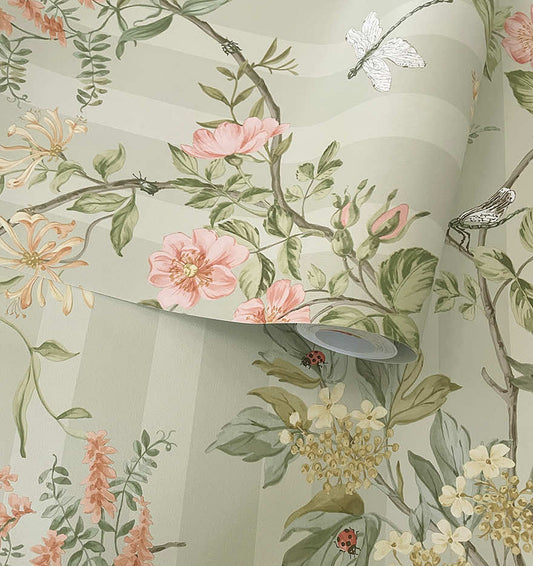 91930 - Camberley Wallpaper - Sage - Holden Decor