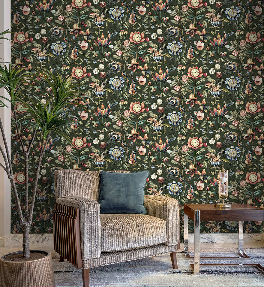 91941 - Elysium Wallpaper - Emerald Green - Holden Decor