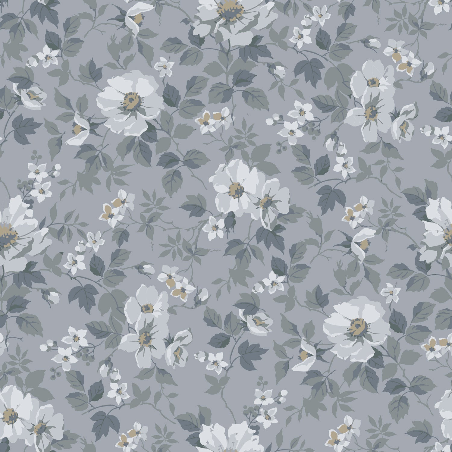92111 - Johanna Wallpaper - Blue/Gray - Midbec