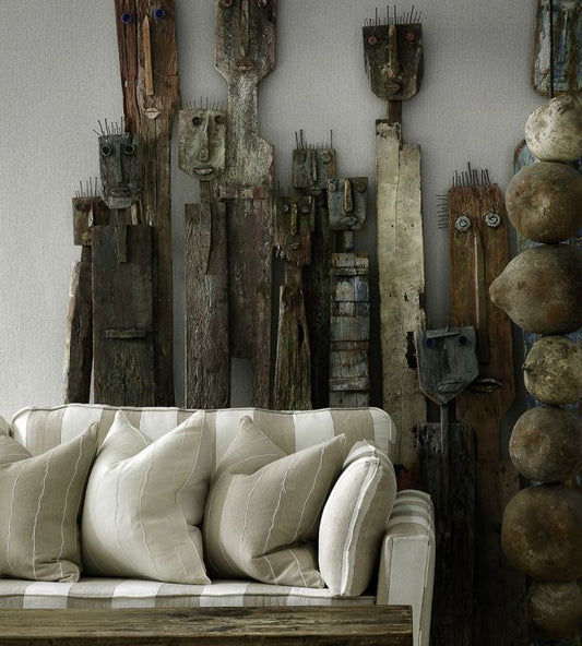 Grasscloth Room Wallpaper - Gray