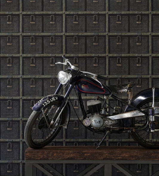 ATTBAST - Basket Wallpaper - Steel  - Andrew Martin
