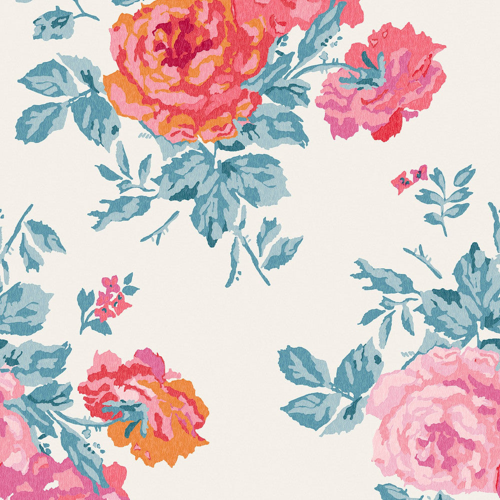 Archive Rose Wallpaper - Blue & Pink 
 - 125495 - Cath Kidston