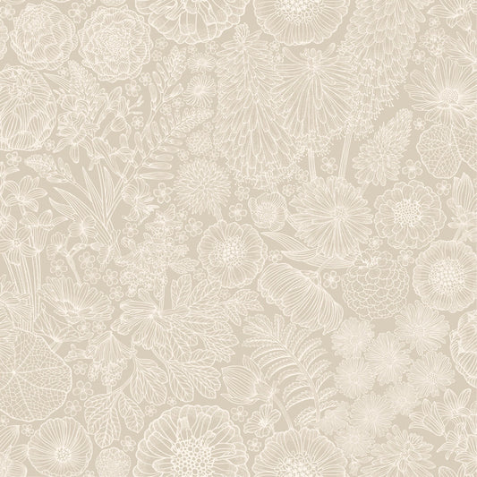 August Wallpaper - Beige - Summer Gray
