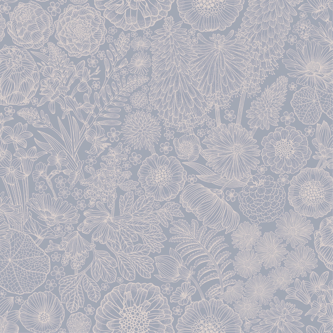 August Wallpaper - Blue - Summer Gray
