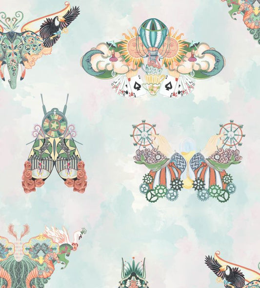 BMCF003-02A - Butterfly Effect Wallpaper - Green Multi - Brand McKenzie