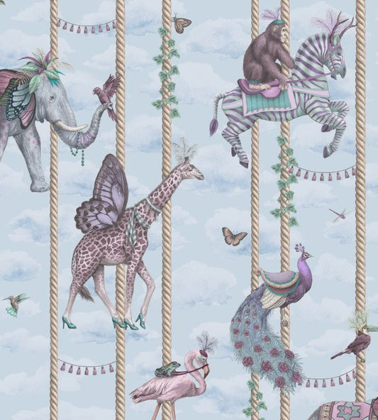 BMCF003-04A - Carousel Wallpaper - Blue - Brand McKenzie