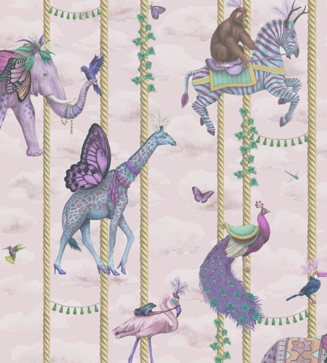 BMCF003-04C - Carousel Wallpaper - Pink - Brand McKenzie