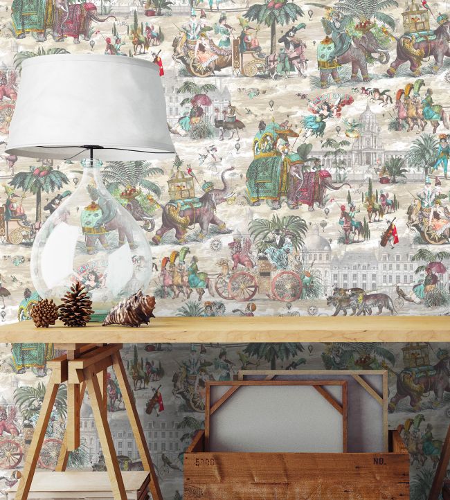 BMCF003-05D - Fiesta Wallpaper - Ruby & Green - Brand McKenzie