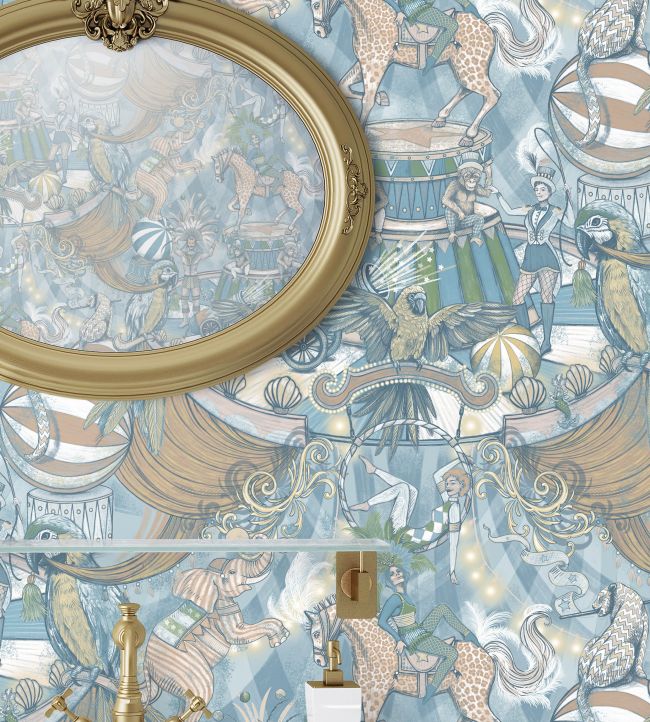 BMCF003-06B - Funfair Wallpaper - Pastel Blues - Brand McKenzie