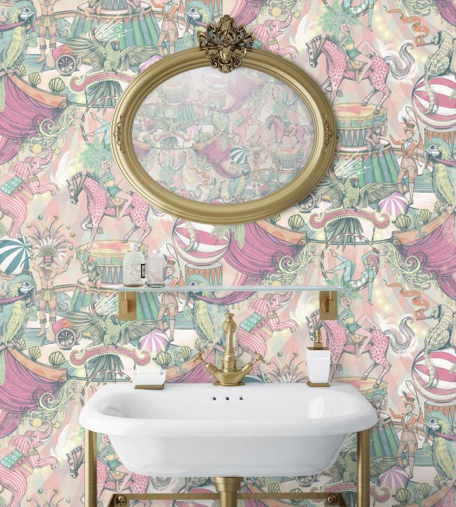 BMCF003-06C - Funfair Wallpaper - Pastel Pinks - Brand McKenzie