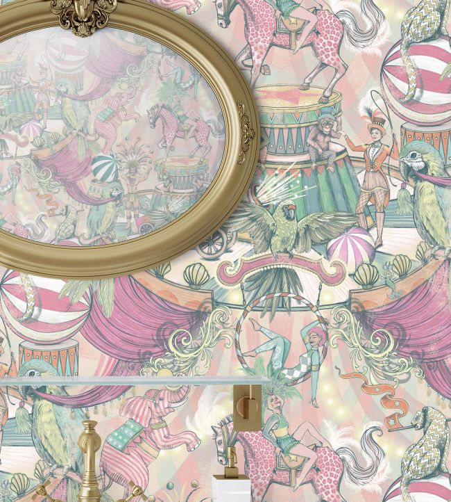 BMCF003-06C - Funfair Wallpaper - Pastel Pinks - Brand McKenzie