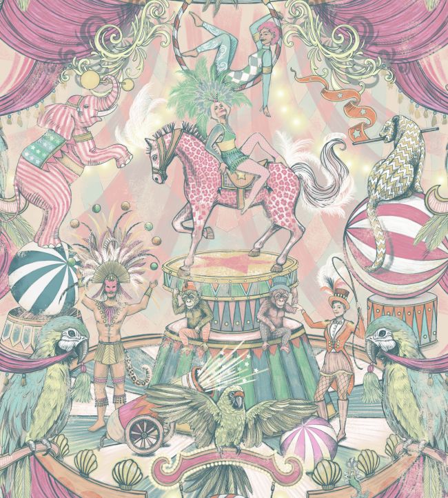 BMCF003-06C - Funfair Wallpaper - Pastel Pinks - Brand McKenzie