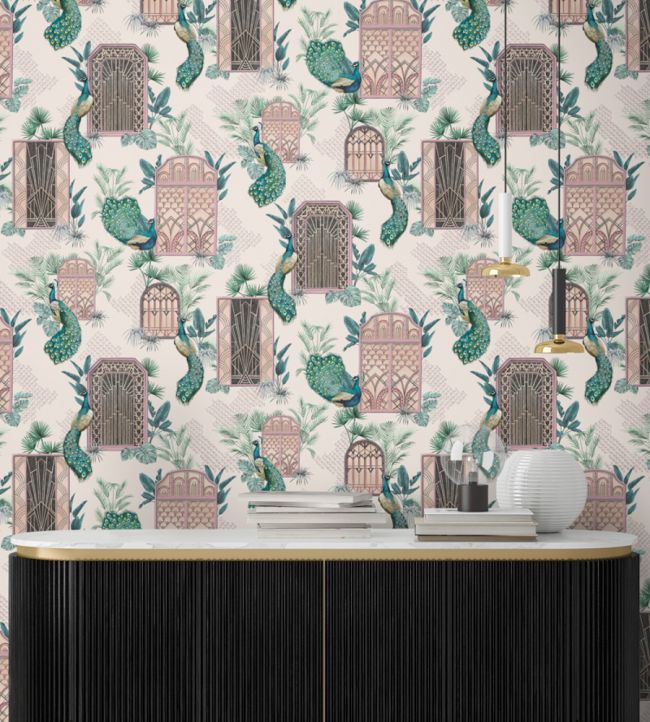 BMHD002-06B - Peocock Manor Wallpaper - Rose - Brand McKenzie